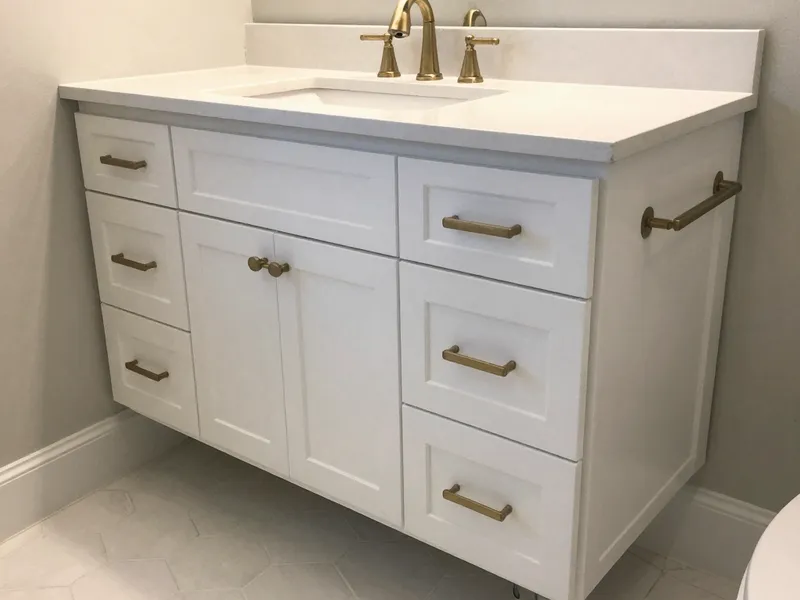 Custom bathroom cabinetry and vanity in a Huntsville Alabama home