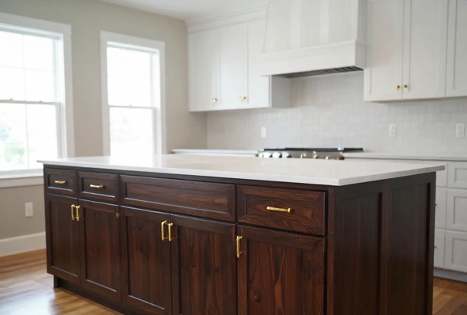 Solid wood kitchen cabinetry in hardwood installed in Huntsville Alabama